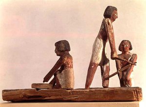Model of Egyptian brickmakers Kingdom, from Beni Hasan, c.2000 BC by Middle Kingdom Egyptian